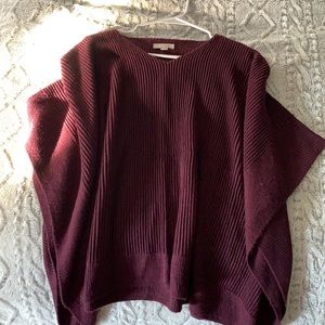 Beautiful Loft maroon poncho sweater
